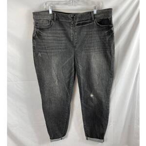 Forever 21 + Grey Distressed Zip Front Jeans size 20